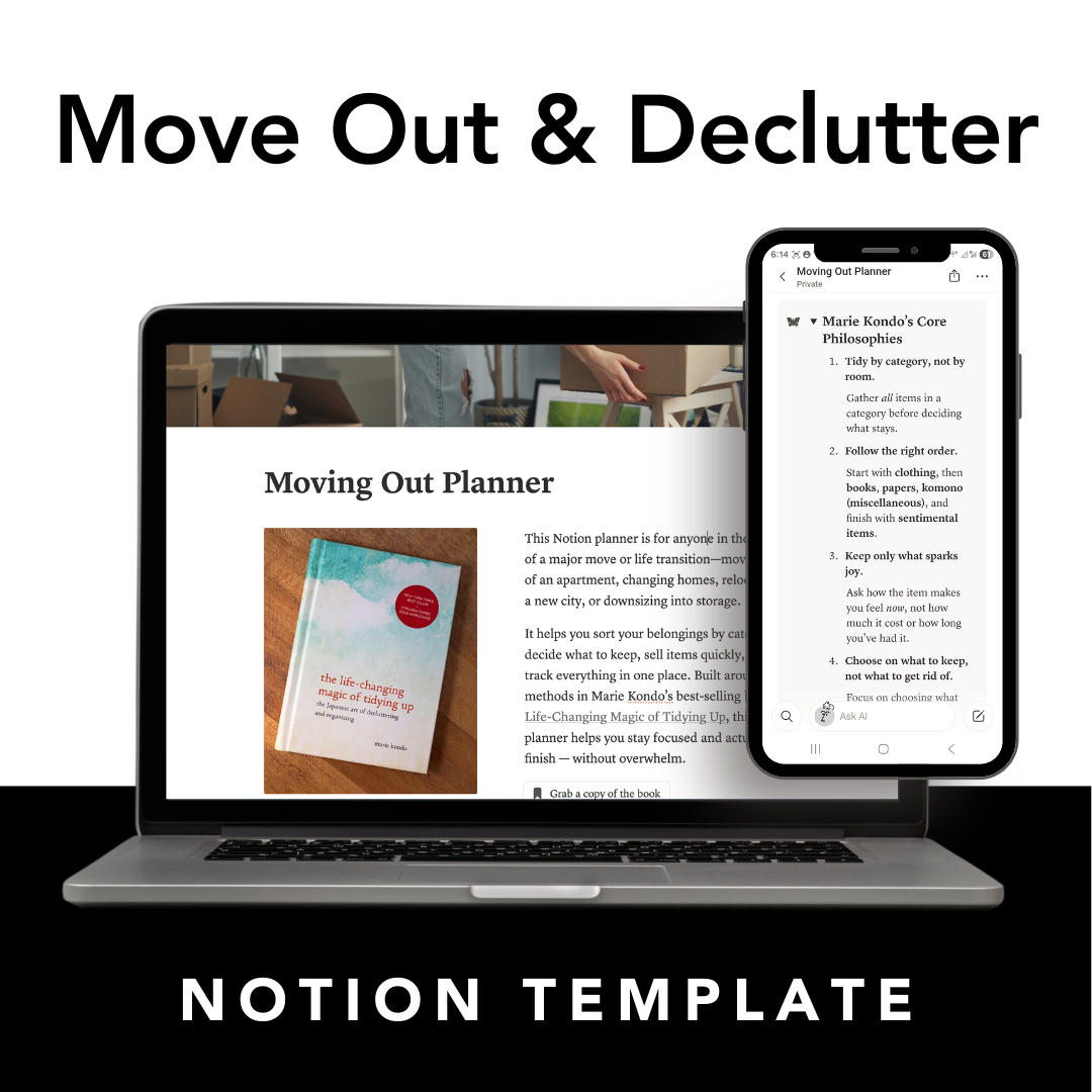 Moving Out & Decluttering - Notion Template